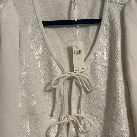 White Tie-Front Blouse - Picture 4 of 5